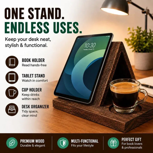 2-in-1 Wooden Desk Organizer